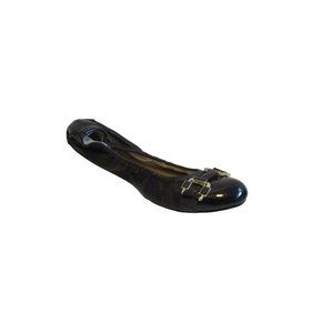 *Tahari Black Patent Toe Tip 'GLORIA' Ballet Flats